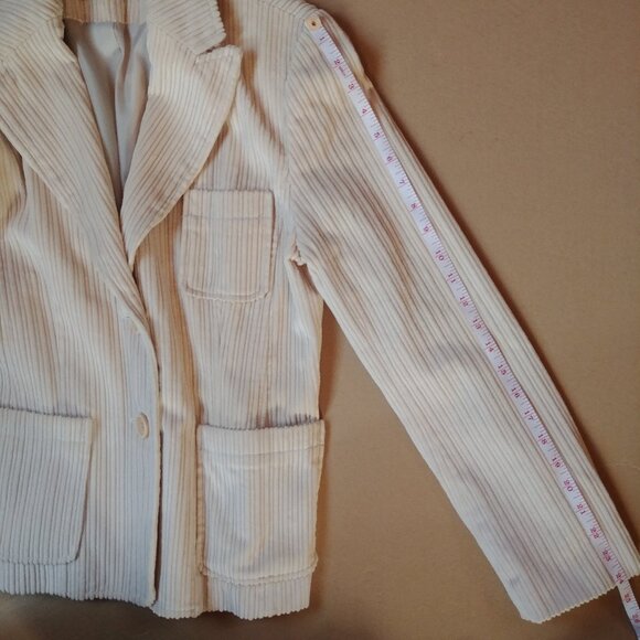 Tribal cream off white 100% cotton corduroy blazer jacket size 8 - Picture 9 of 14